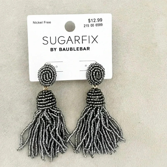 NWT Sugarfix by Baublebar Silver Beaded Drop Earrings 5 - Picture 1 of 2